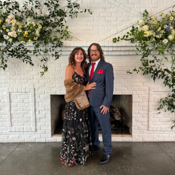 Black Floral Embroidered Maxi Dress - Picture 3 of 4